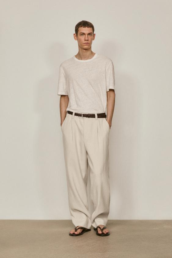 100% linen short sleeve T-shirt - LIMITED EDITION from Zara - $100