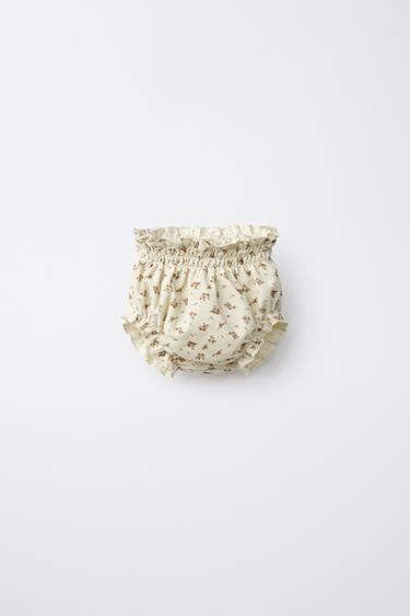 FLORAL CORDUROY BLOOMERS — Beige 1