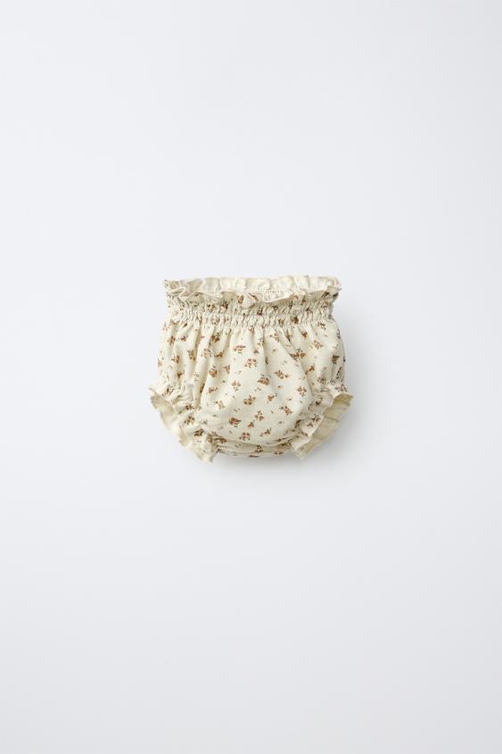 FLORAL NEEDLECORD BRIEFS - Beige by Zara - Image 0