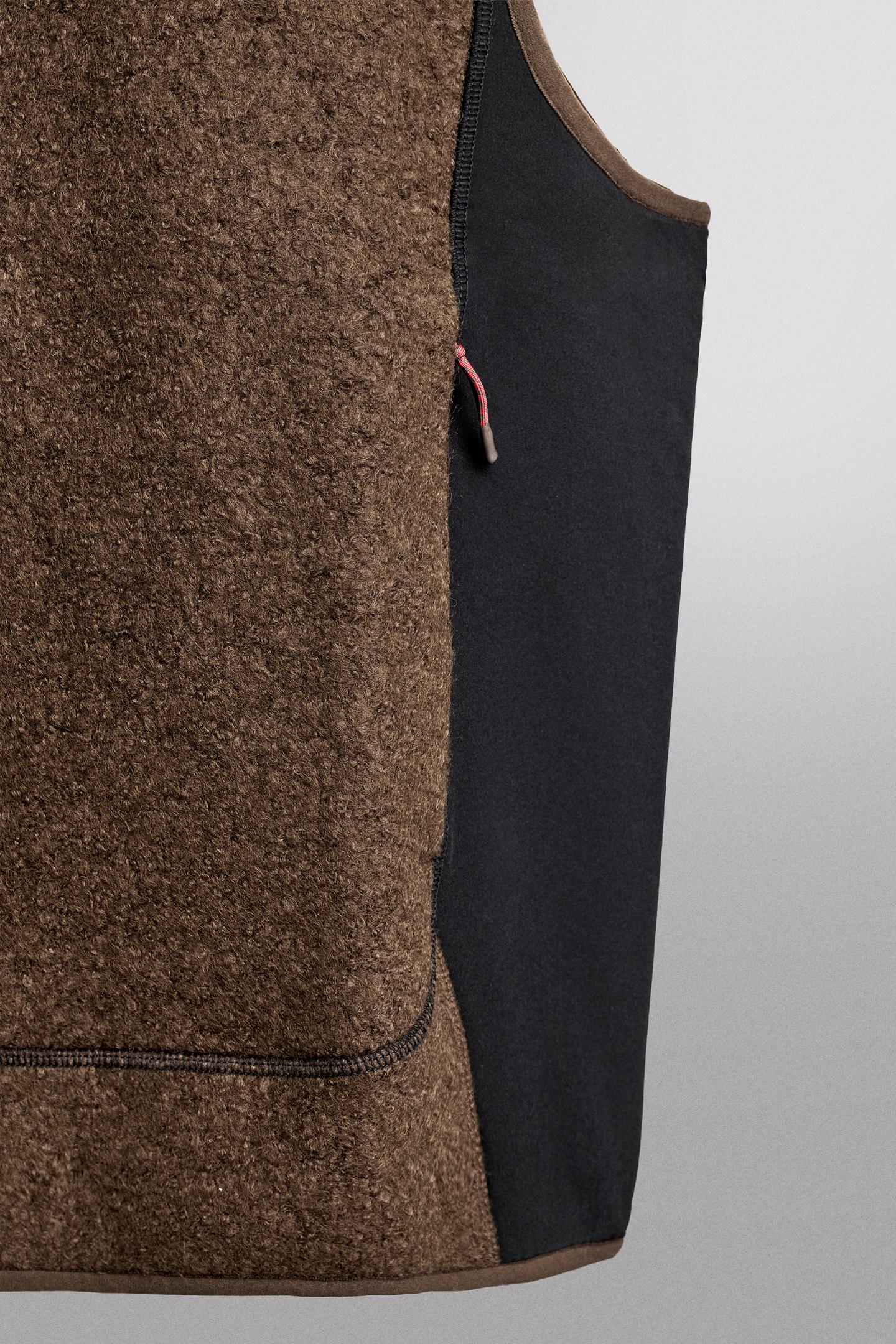 Мужской жилет Zara Color Block Combined Fleece Vest, цвет: Тёмный коричневый — фото 3