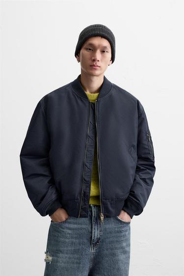CAZADORA BOMBER TÉCNICA - Marino de Zara