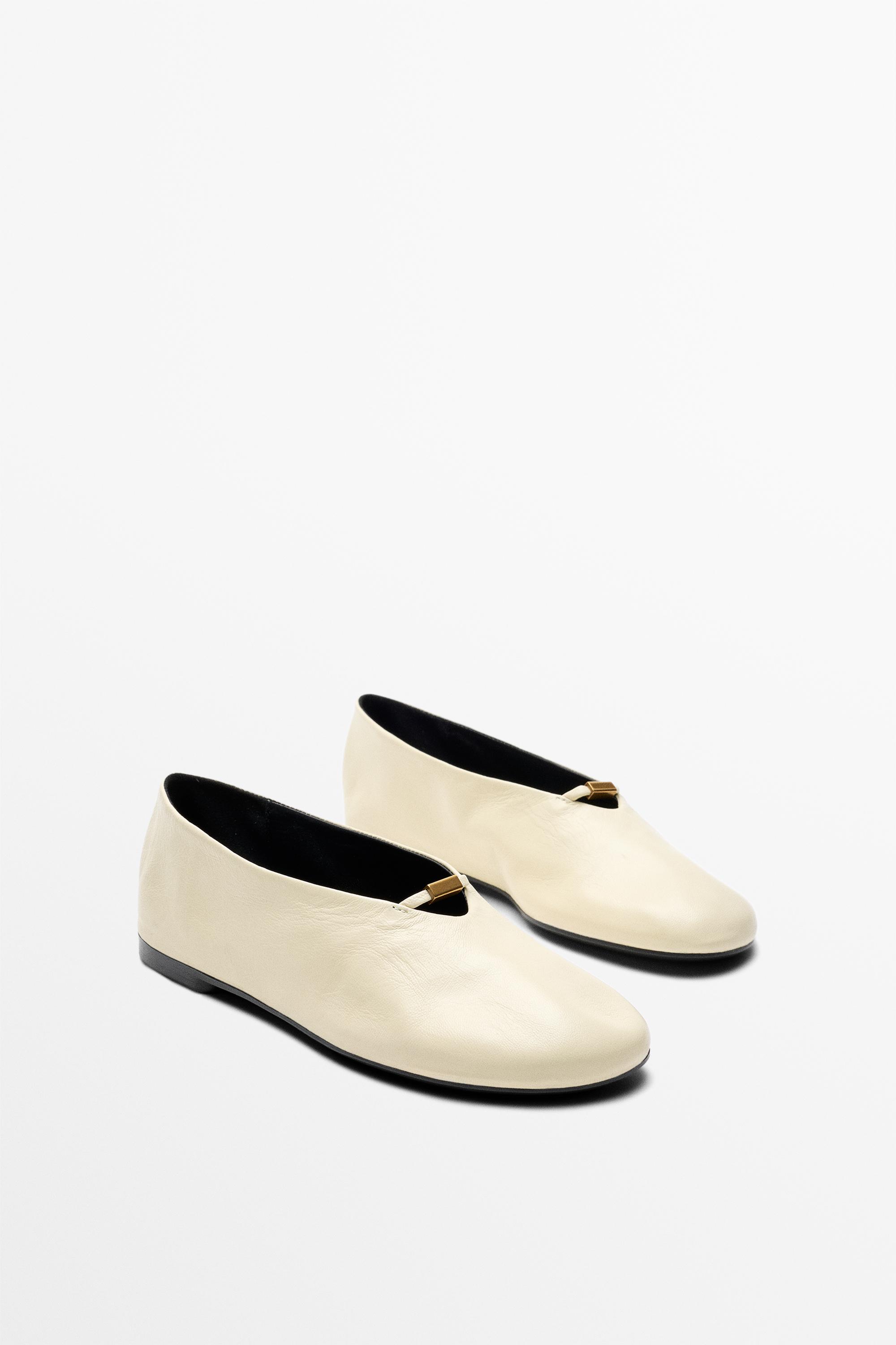 Soft leather ballet flat — Off White