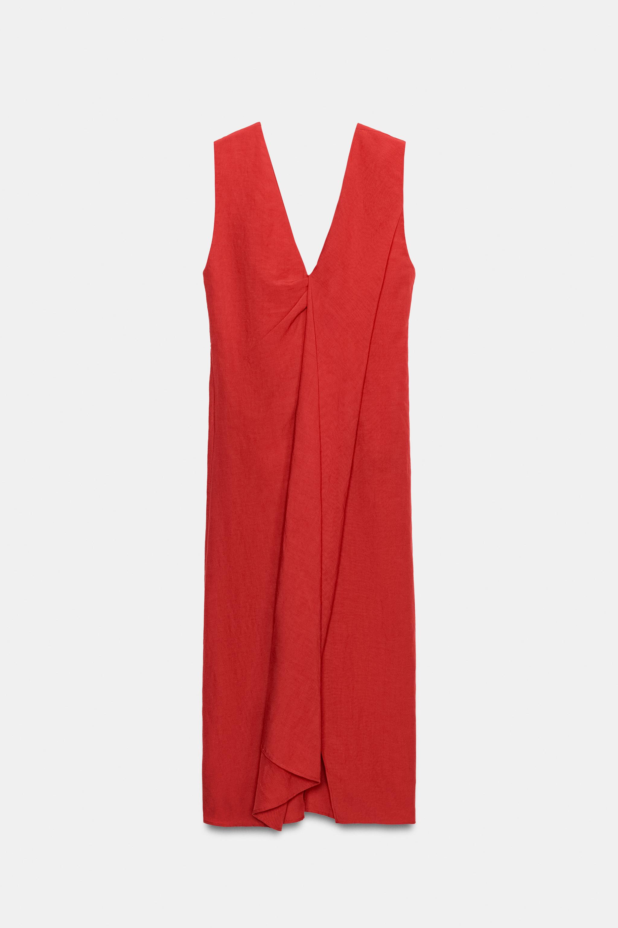 Женские платья Zara ZW COLLECTION GATHERED MIDI DRESS — фото 5