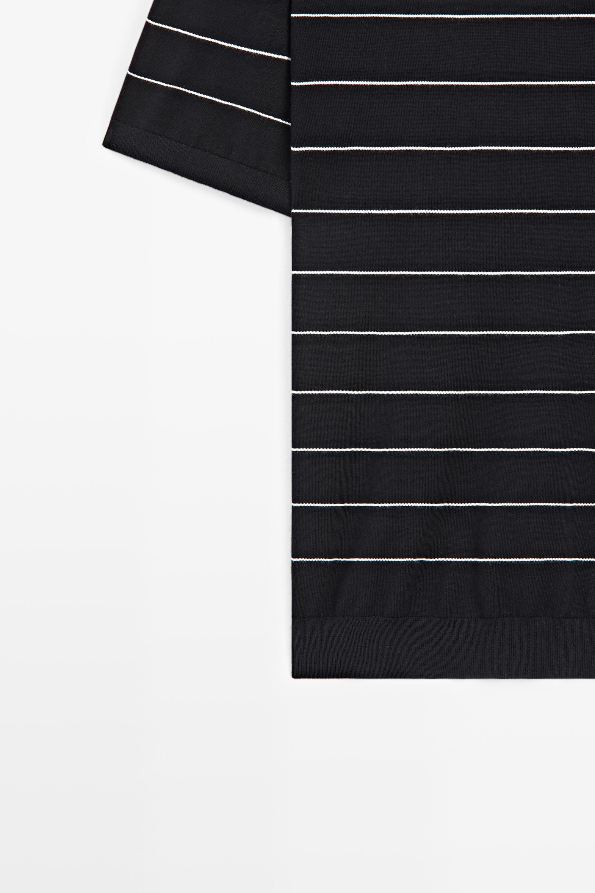 100% cotton striped knit polo sweater