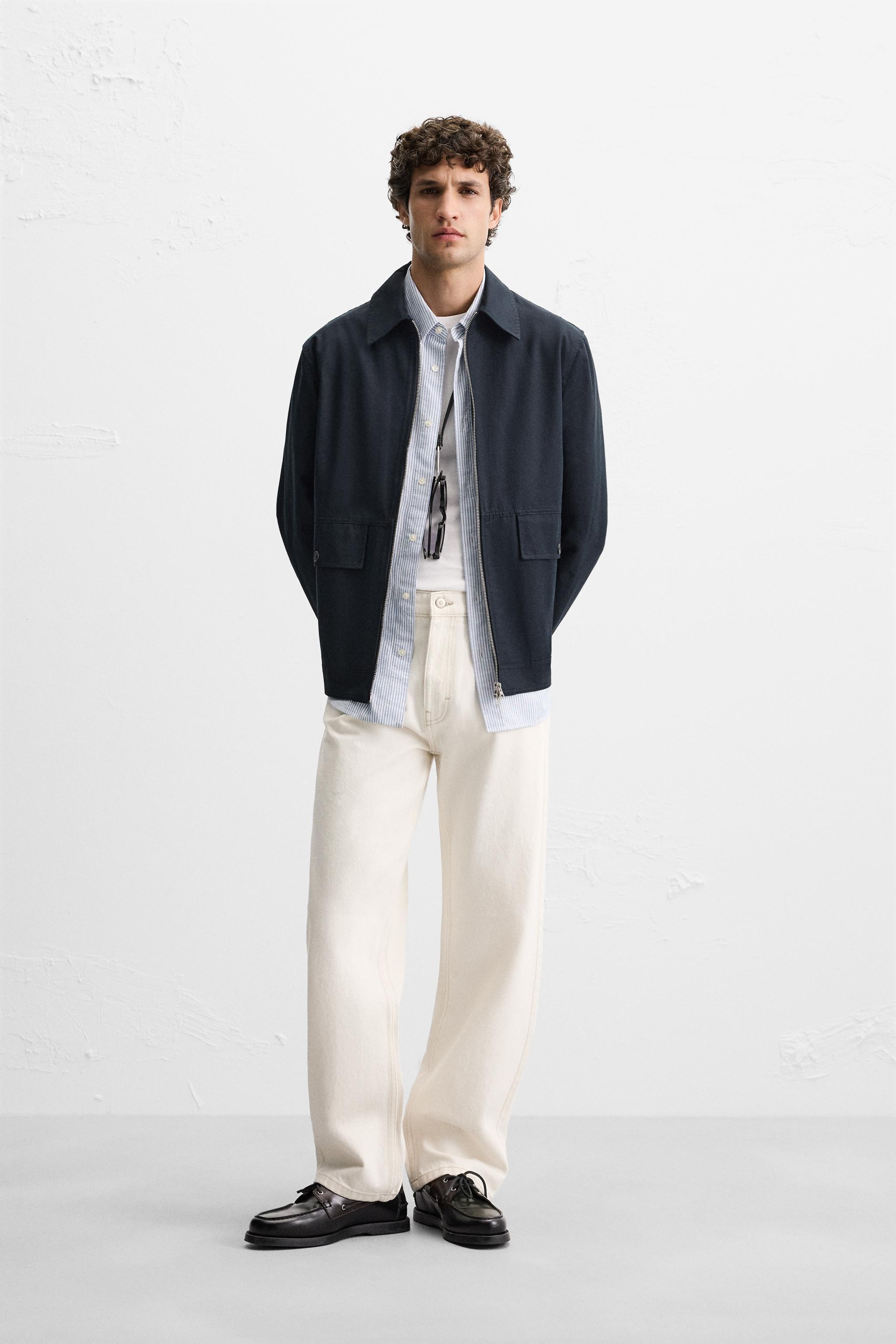 STRAIGHT FIT CHINO JEANS - Ecru | ZARA United States