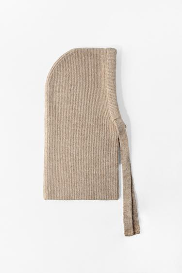 RIBBED KNIT HOOD - Beige by Zara