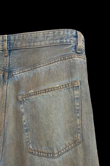 JEANS BAGGY FIT LAVADO EFECTO VINTAGE - Azul de Zara