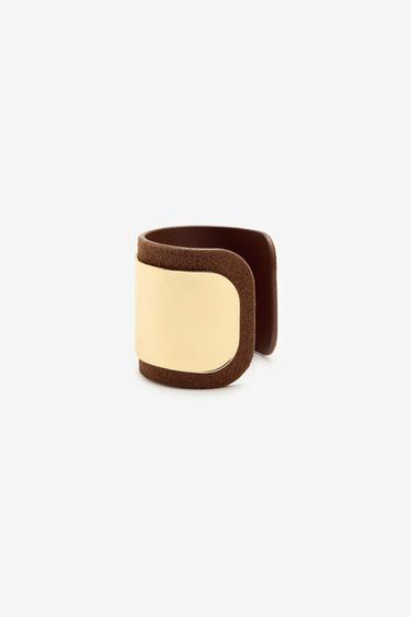 LEATHER LIMITED EDITION BANGLE - Brown by Zara