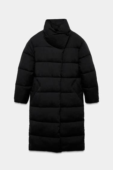 LONG WATER-REPELLENT AND WINDPROOF ANORAK WITH WRAP-AROUND NECK - Black by Zara