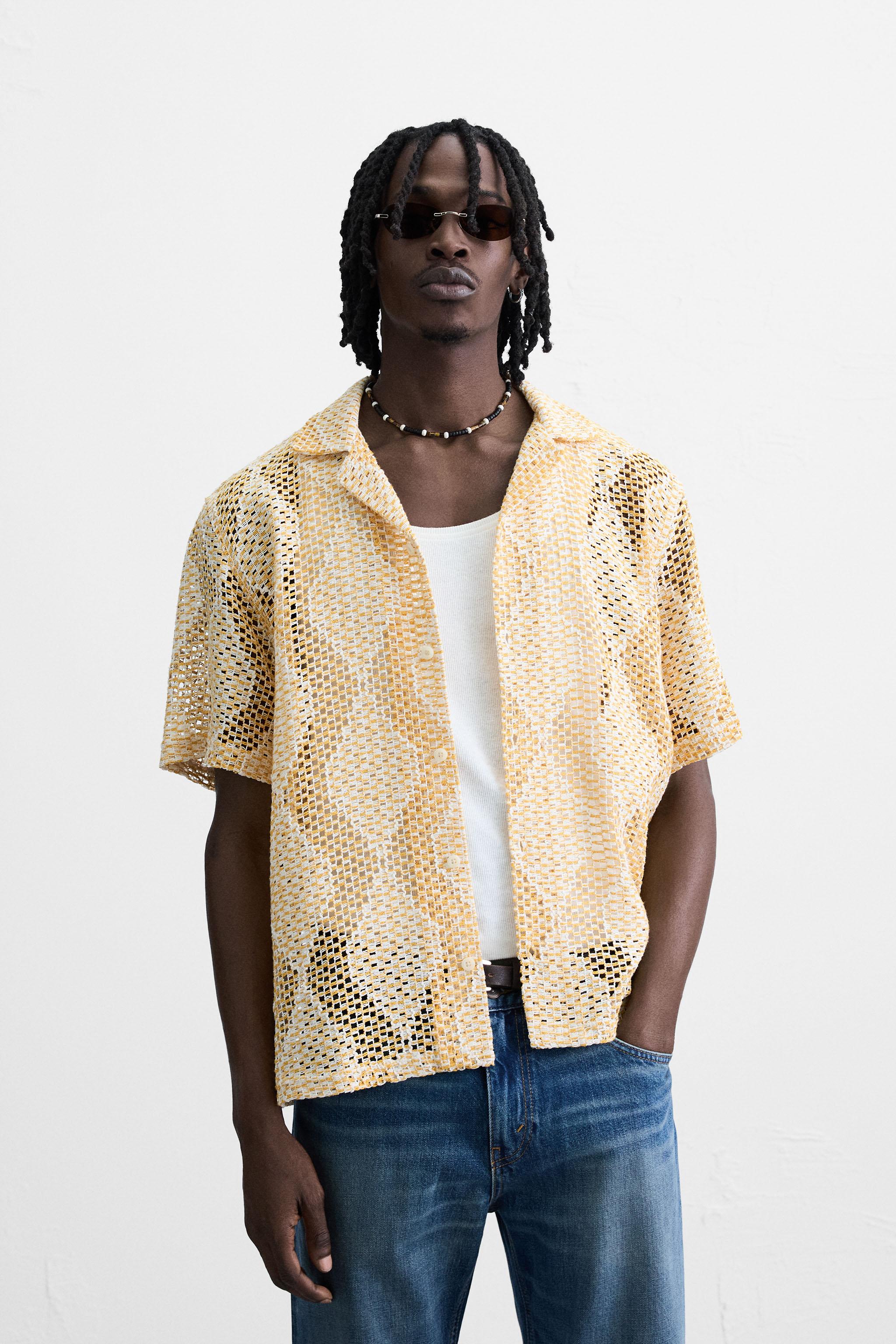 TEXTURED CROCHET SHIRT - Yellow | ZARA United States