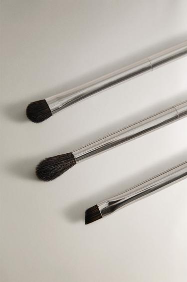 EYE MAKEUP BRUSH SET (SET OF 3) - Silver by Zara - Image 2