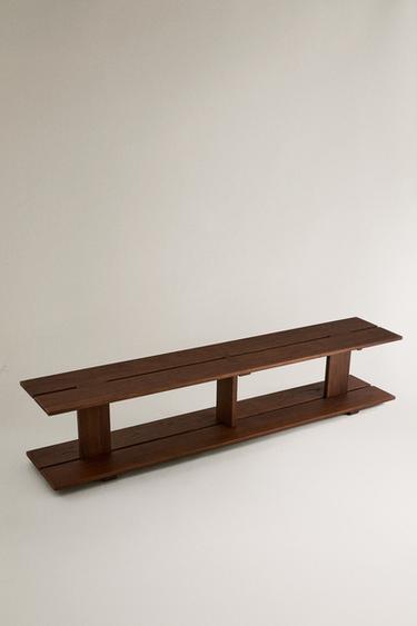 ÉTAGÈRE EN BOIS D'ORME À DEUX TABLETTES - Marron foncé de Zara - Image 1