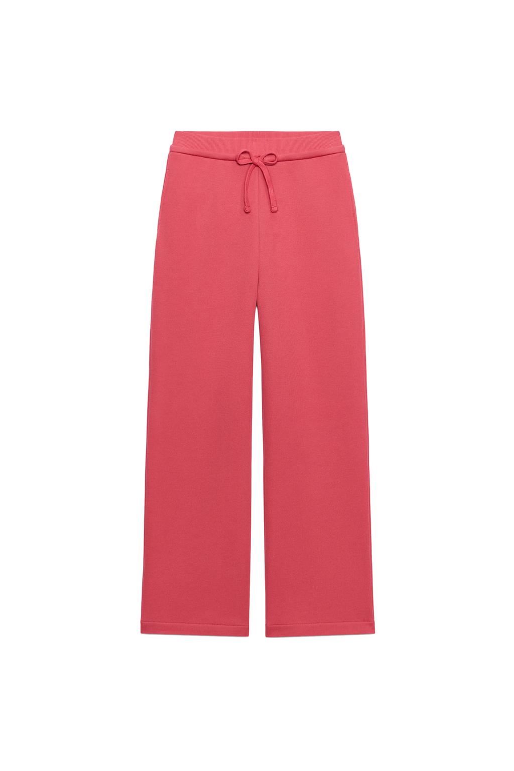 Drawstring Plush Trousers - Dark Pink by Zara