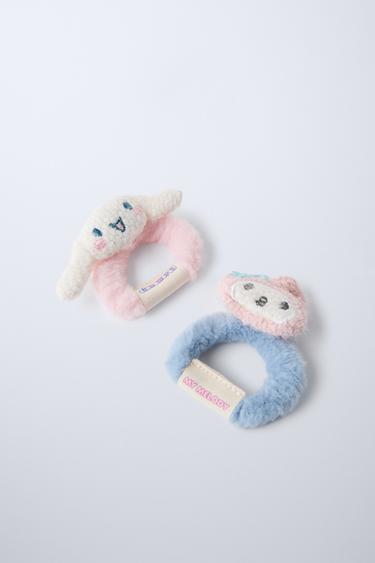 TWO-PACK OF MY MELODY AND CINNAMOROLL SCRUNCHIES © SANRIO - Pink by Zara - Image 1