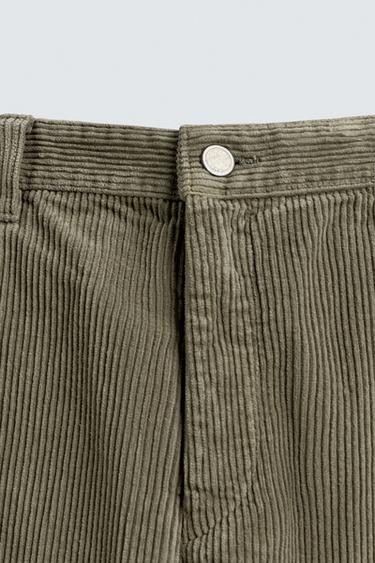 CARROT FIT CORDUROY TROUSERS - Light khaki by Zara - Image 7