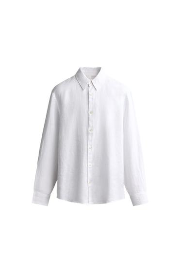100% LINEN REGULAR FIT SHIRT - White by Zara