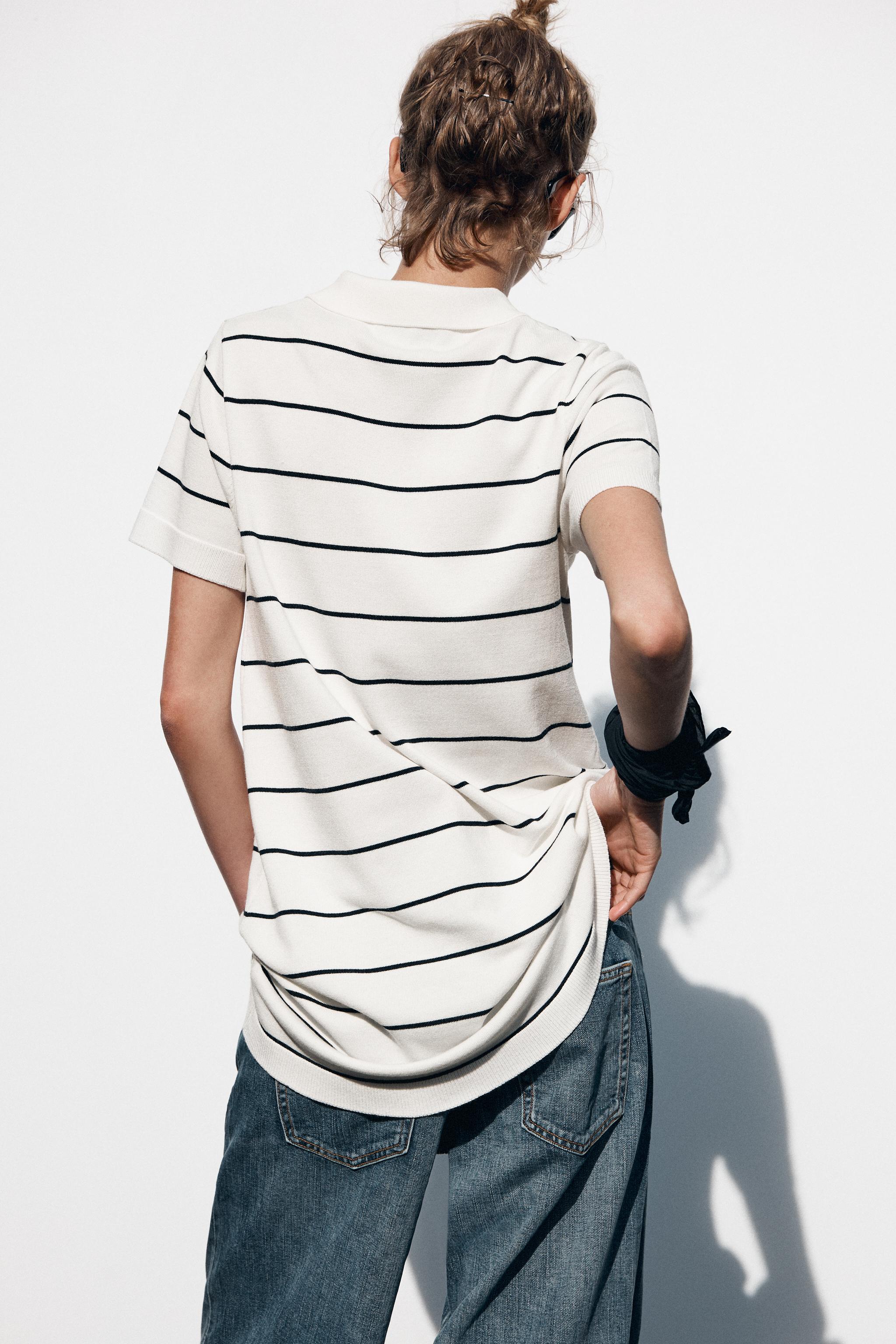 ショート ニット ストライプ ワンピース - ストライプ | ZARA