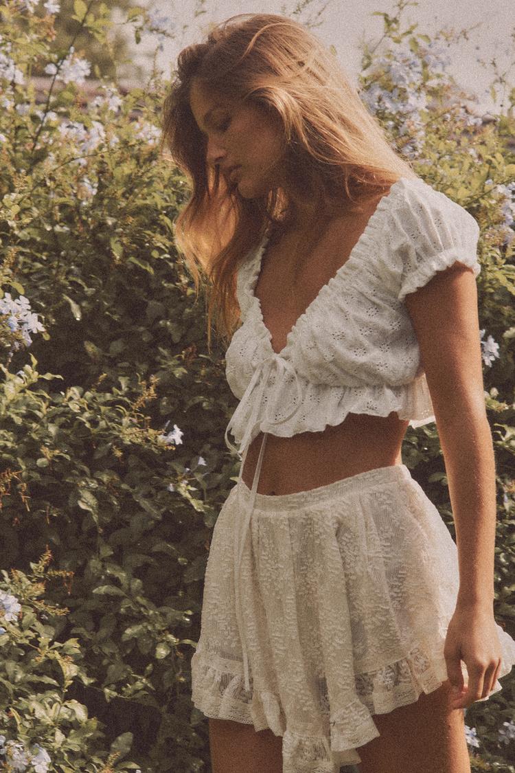 Crop Top Righe Zara Camicia Zara Top Maniche A Sbuffo Top Corto