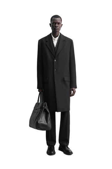 LIGHTWEIGHT 100% WOOL COAT - Black by Zara