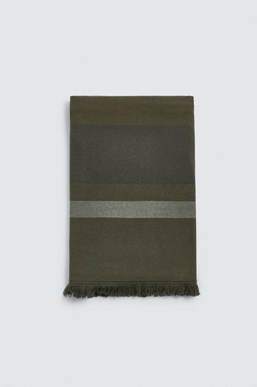 STRIPED BEACH TOWEL - Khaki by Zara