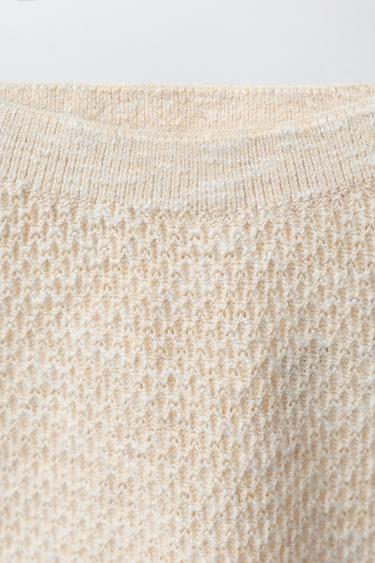 PANTALON EN MAILLE TEXTURÉE - Beige clair de Zara - Image 2