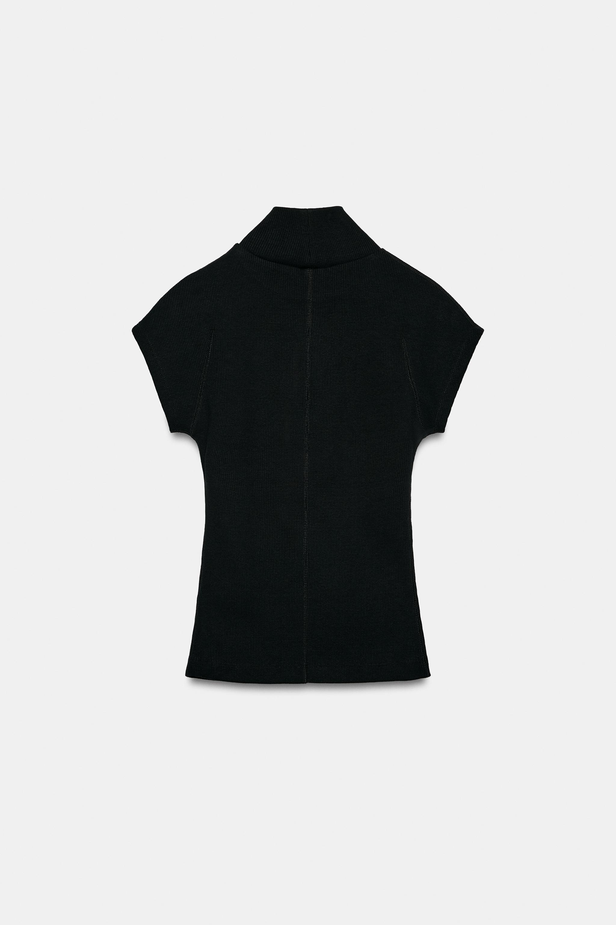 HIGH-NECK RIB T-SHIRT