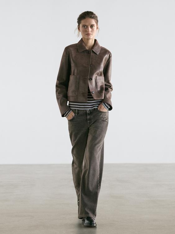 Suede leather jacket