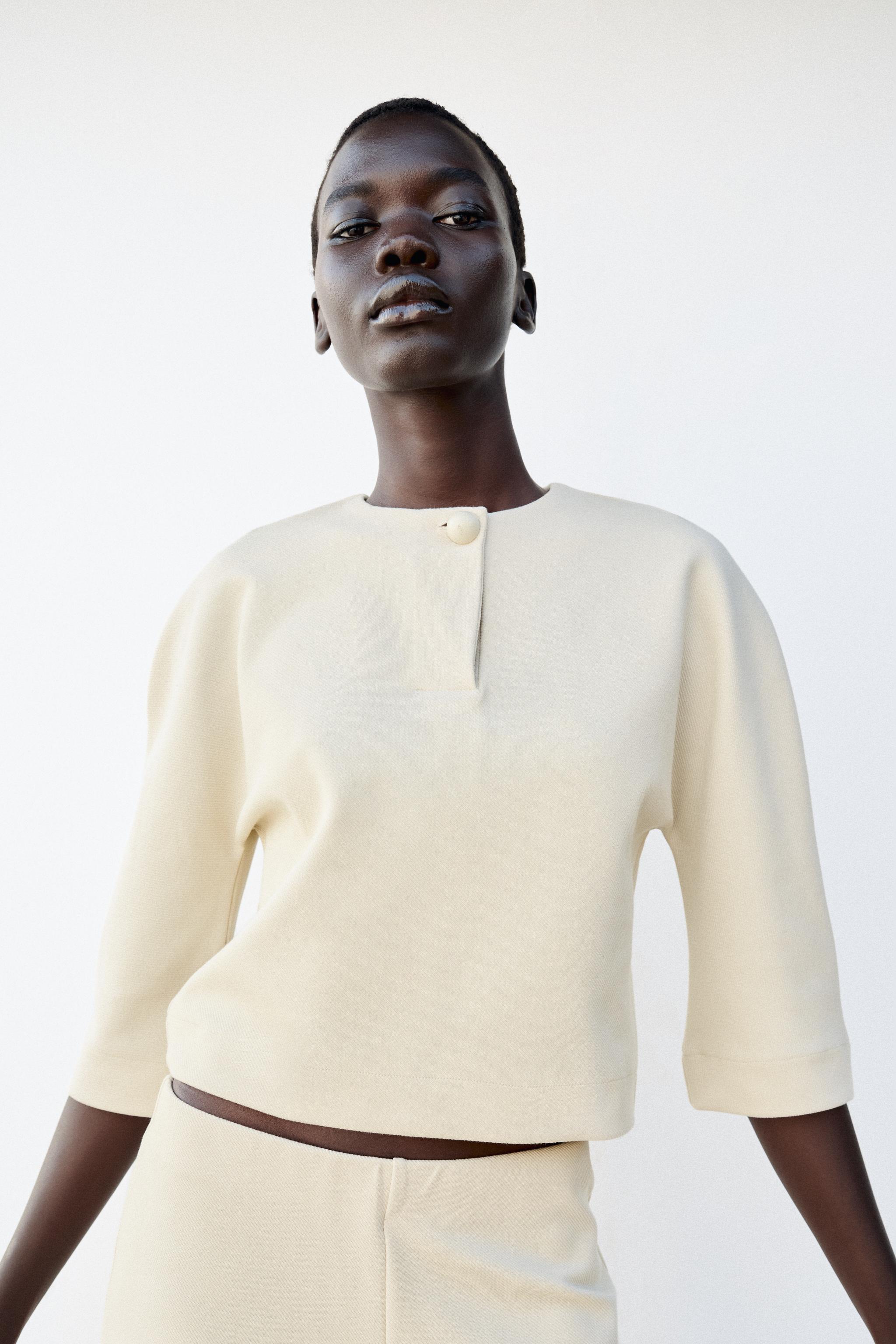Женские худи Zara CROPPED SWEATSHIRT — фото 2
