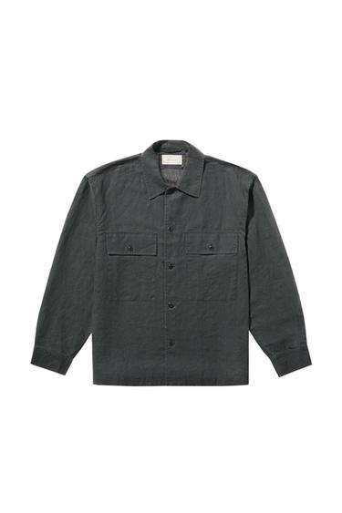 КУРТКА-РУБАШКА СВОБОДНОГО КРОЯ ИЗ 100% КОНОПЛИ — АНТРАЦИТОВО-СЕРЫЙ от Zara