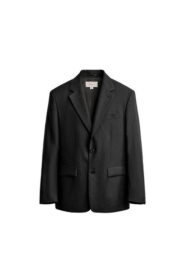 MANTECO® 100% WOOL STRIPED SUIT BLAZER - Anthracite grey by Zara