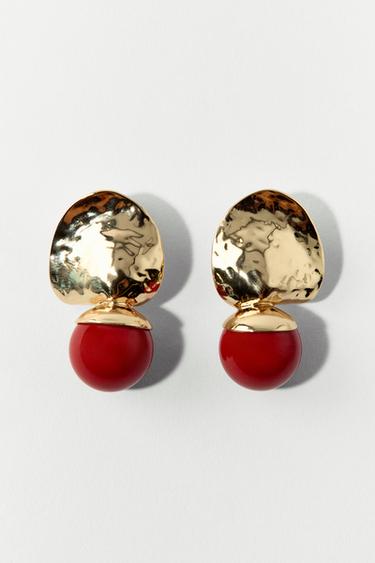 BALL EARRINGS - Golden by Zara