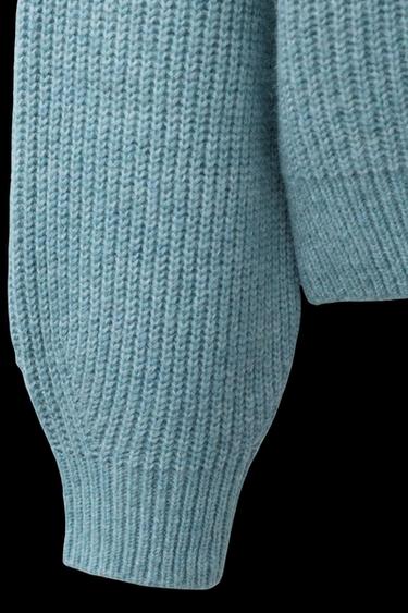 Zara PURL KNIT SWEATER - Blue / Gray