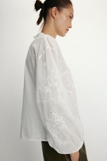 CAMISA COM ENTREMEIOS - Cru da Zara