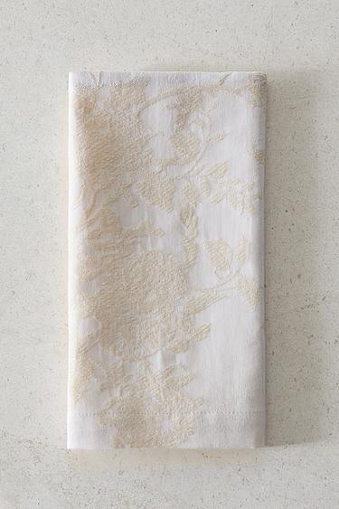 ZESTAW BAWEŁNIANYCH SERWETEK ŻAKARDOWYCH (2 SZT.) - Beżowy Zara