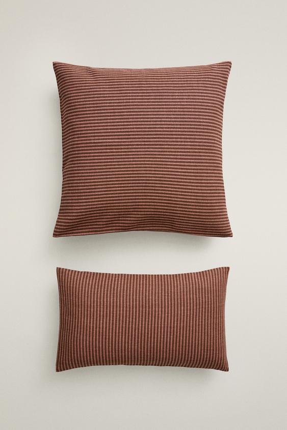 STRIPED COTTON CUSHION - Pink by Zara - Image 0