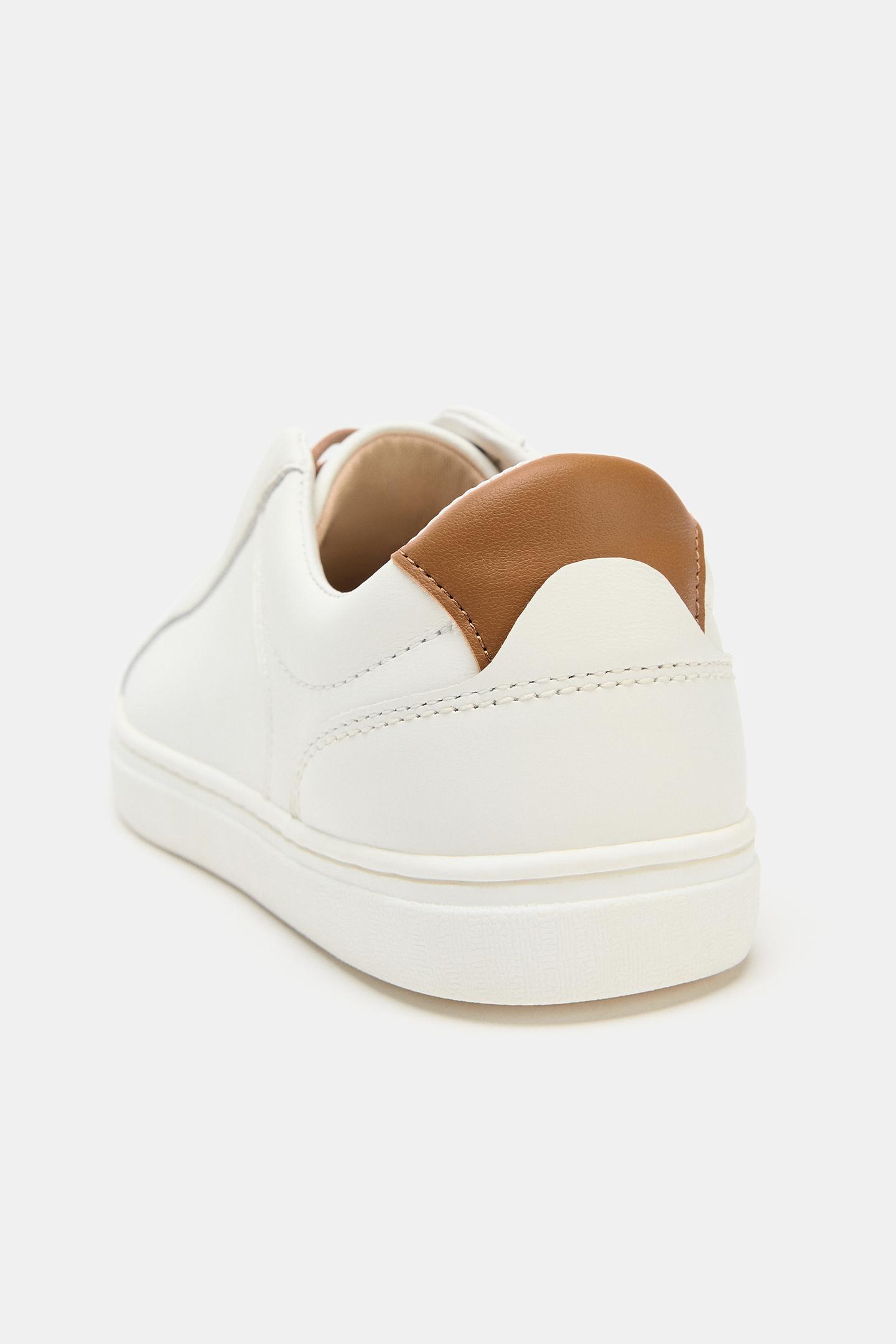 Женские кроссовки Zara Sneakers with Contrast Heel Detail, цвет: Белый — фото 4