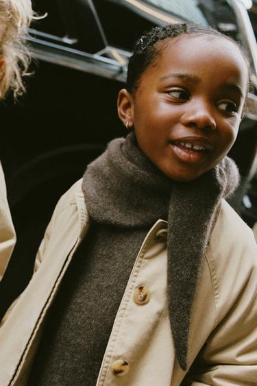 Zara CORDUROY COLLAR TRENCH COAT - Beige - Image 0