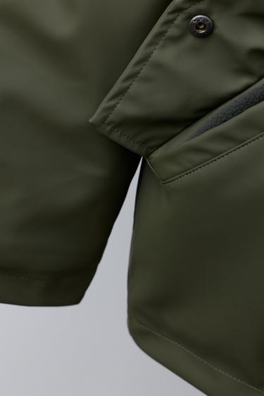 WATER-REPELLENT RUBBERISED PARKA - Khaki by Zara - Image 5