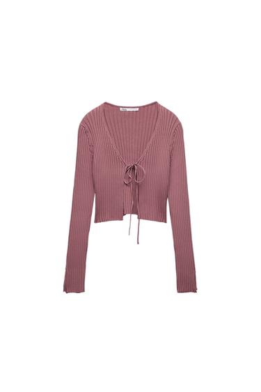RIBBED KNIT CARDIGAN