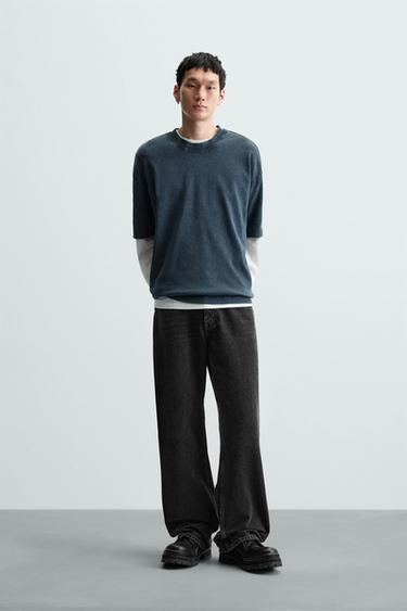 WASHED RELAXED FIT T-SHIRT - Blue / Grey by Zara - Image 0