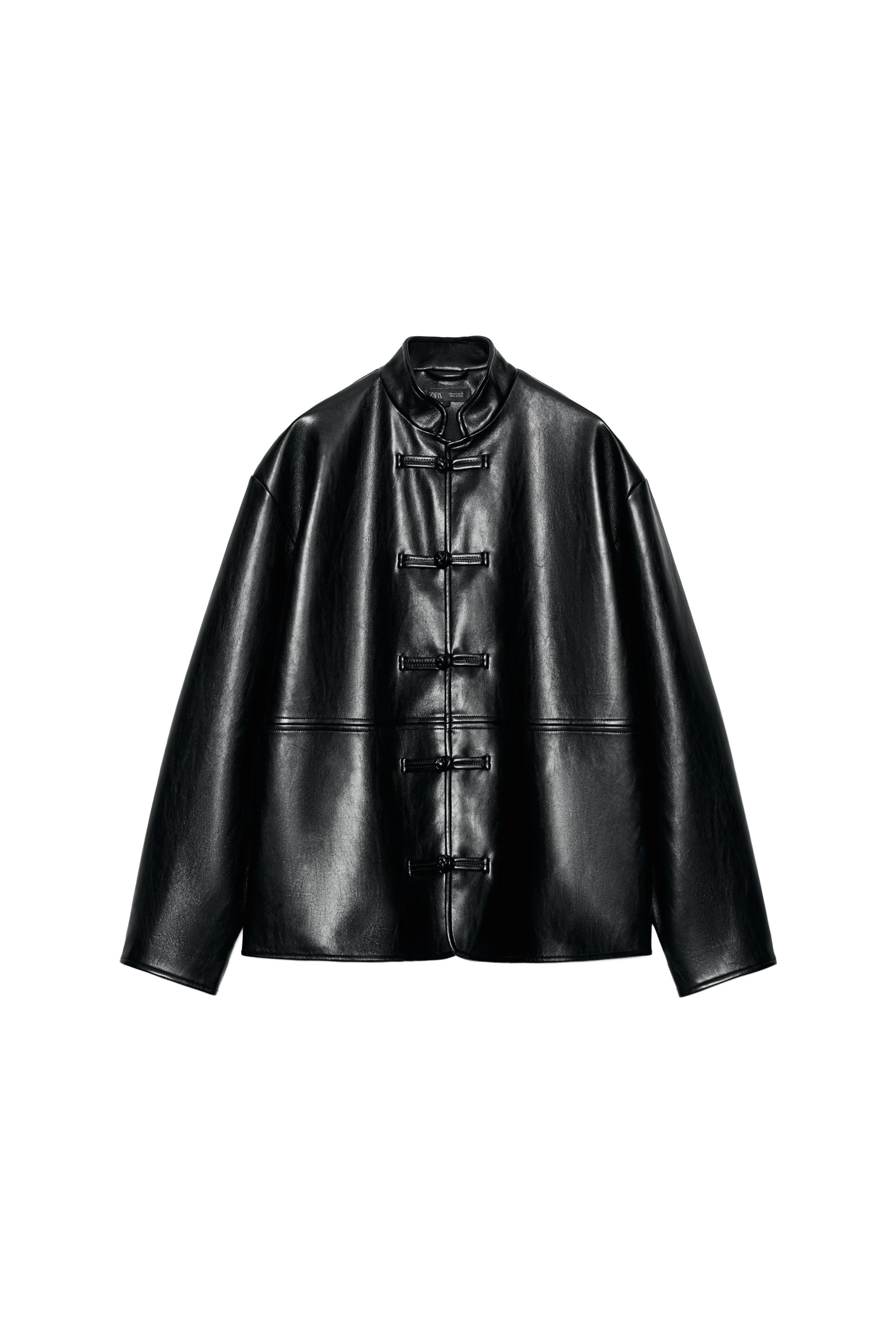 FAUX LEATHER FROG FASTENING JACKET - Black | ZARA United States