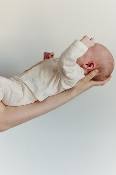 PACK BODY E JAQUETA ESTAMPADO POINTELLE - Branco-marfim da Zara