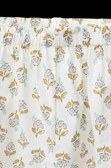 3-6 YEARS/ FLORAL SHIRT AND TROUSERS PYJAMAS - camel by Zara