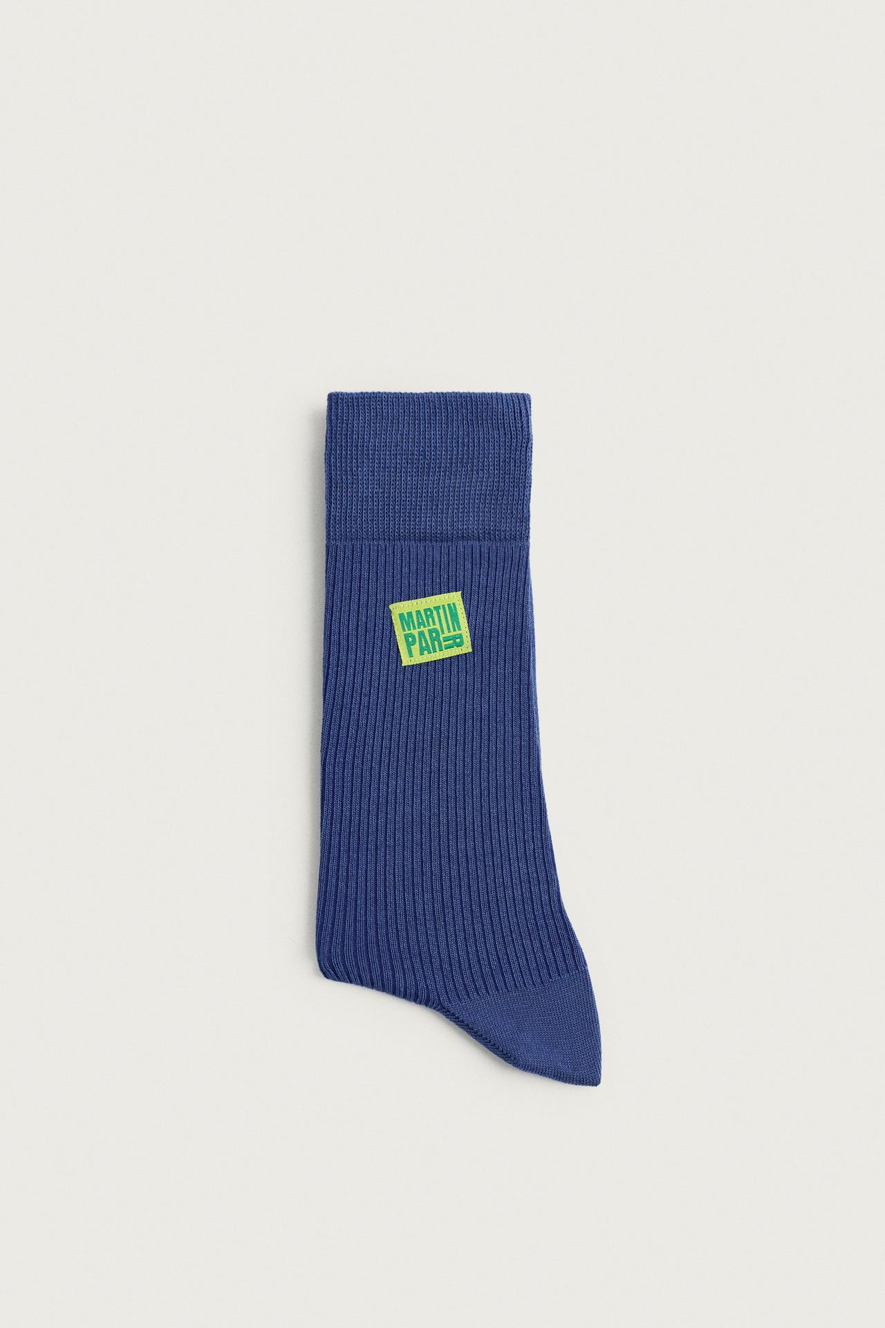 MARTIN PARR PATCH SOCKS — Blue