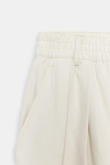 PANTALON À PINCES AVEC LIN ZW COLLECTION - Sable de Zara - Image 5