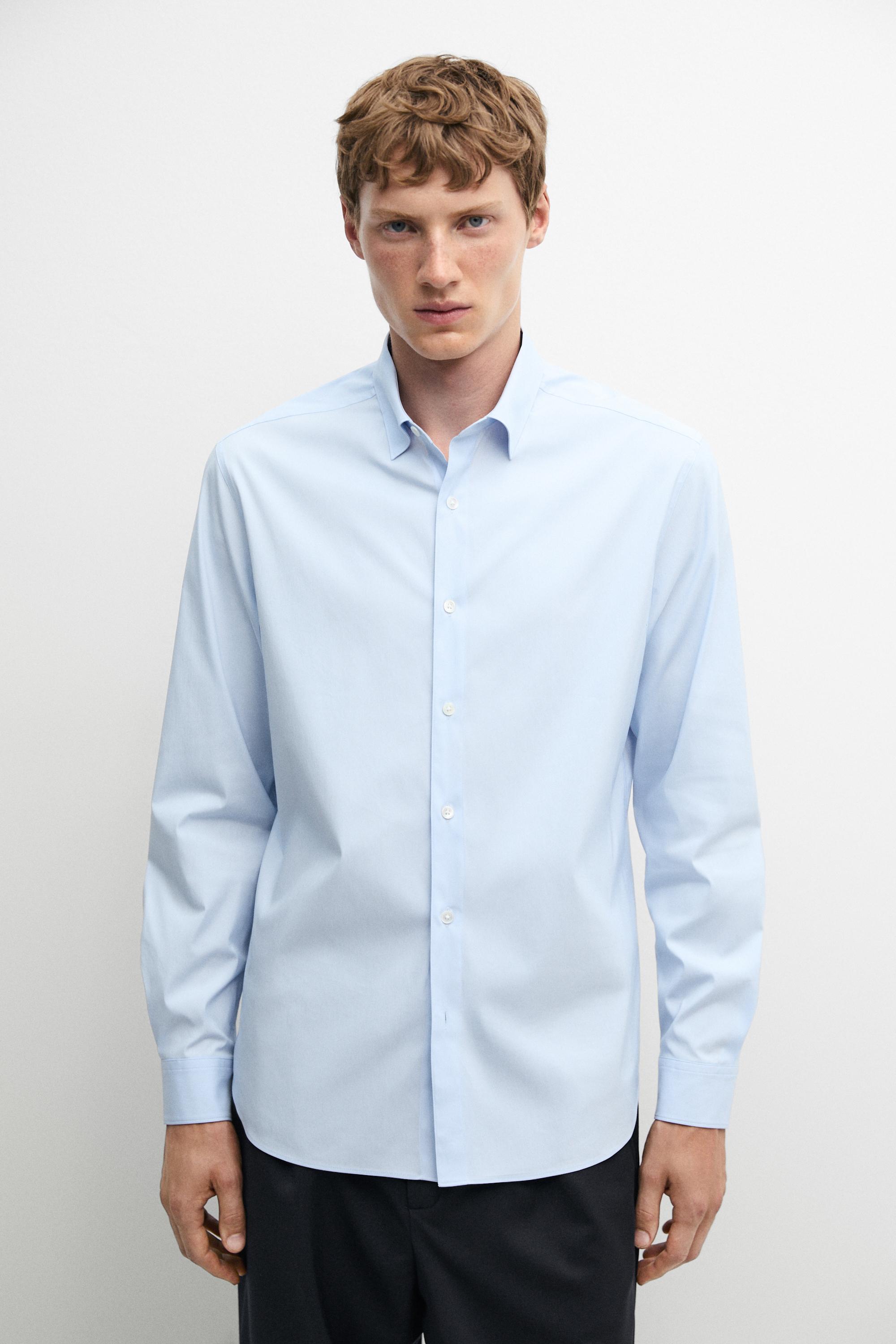 Slim fit stretch shirt — Green stripe