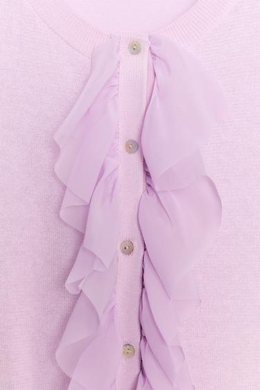 CARDIGAN WITH SHORT SLEEVES AND RUFFLES - Lilac by Zara - Image 8