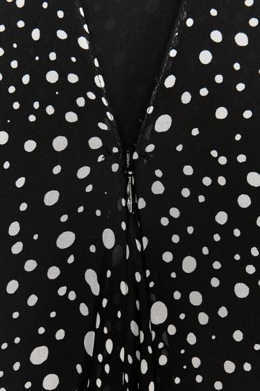 ZW COLLECTION POLKA DOT SHORT DRESS - Black / White by Zara - Image 3