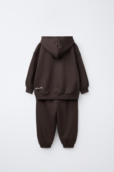 HOODIE AND JOGGER PANTS SET — Brown 2