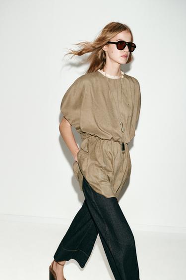 FAUX SUEDE SHORT DRESS - camel by Zara - Image 5